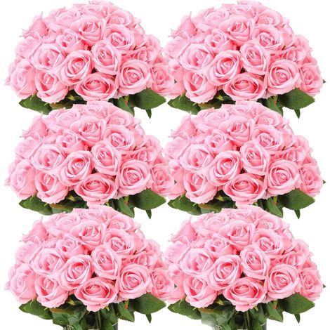 50 realistische Seidenrosen mit Stiel, schwarze künstliche Rosen, geeignet für Heim-, Hochzeits- und Partydekorationen (kompatibel mit Standardvasen).
