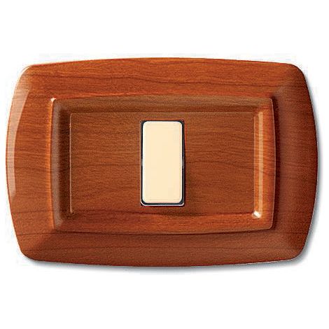 Placca serie Tondò, 1 modulo, plastica, legno chiaro, compatibile con serie BTicino Magic - Elettrocanali ECL2591LC (1/4)