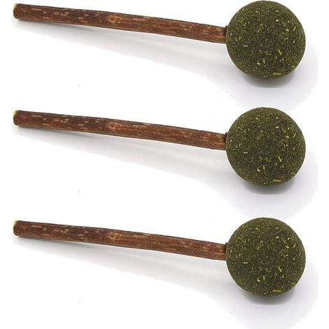 3 boules à l'herbe à chat, forme sucette, jouet naturel pour chat d'intérieur (1/5)