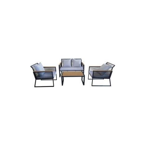 C SET 4 PZ SALOTTO GORDES NERO