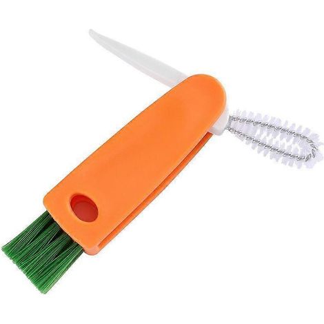 Brosse de nettoyage multifonctionnelle 3 en 1 pour mini-tasses, couvercles et verres de cuisine, ensemble de brosses de nettoyage pour bouteilles et bouteilles, nettoyant pour rainures de couvercles e (1/5)