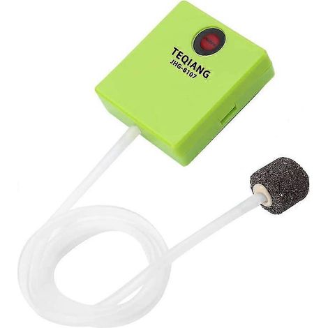 Tragbare, batteriebetriebene Luftpumpe zur Belüftung von Aquarien mit Ausströmerstein und Schlauch (3-c-vn)