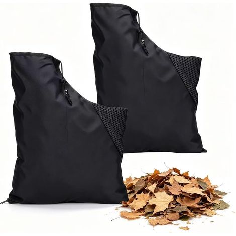 2 Pièces Sac de Collecte pour Souffleur Feuilles Universel 63×45cm Design Structurel Pratique,Tissu Oxford 420D Étanche, Résistant à l’Abrasion et à la Déchirure, pour Jardin Pelouse (Noir) (1/5)