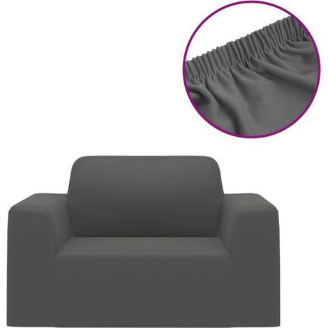 Housse de canapé élastique, en maille de polyester gris anthracite (1/5)