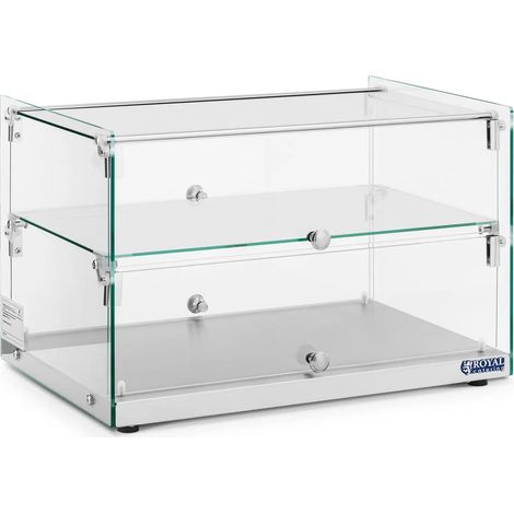 Vitrine neutre 50 l 2 niveaux acier inoxydable verre argenté (1/5)