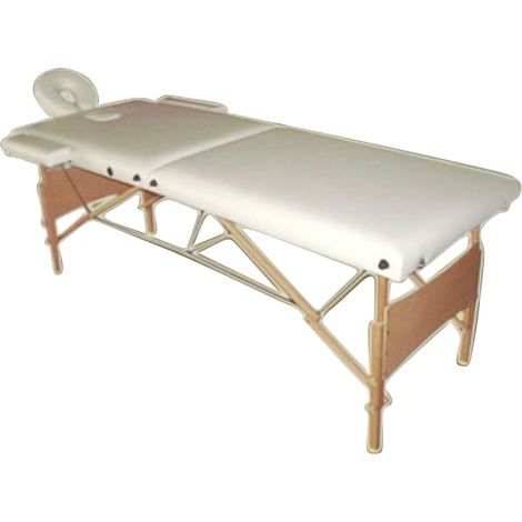 2 ZONEN MOBILE MASSAGELIEGE INKL.TASCHE MASSAGEBANK KLAPPBAR CREME NEU (1/5)