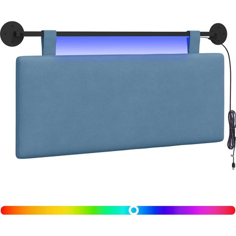 Maison Exclusive - Testiera sospesa Con luce LED Blu Tessuto in Cords (1/5)