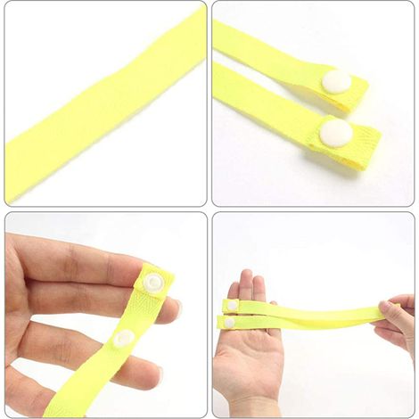 Lot de 4 attaches pour masque de protection avec cordon et bouton-pression, empêchant la perte du masque. (1/5)