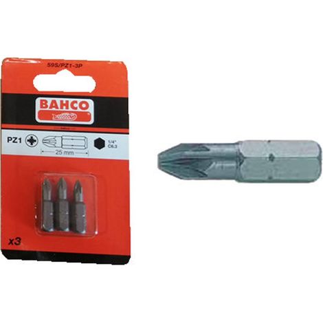 Punta Pozidriv BAHCO PZ-1 3 unità in blister