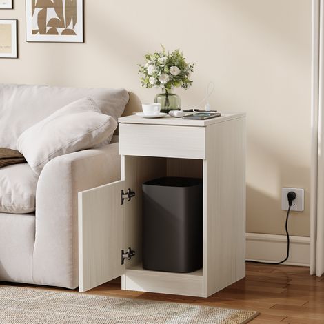 Table de chevet avec prise USB tiroir 33x40x61,5 OKMYHOME (1/5)