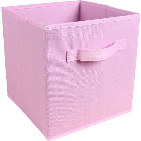 Boîte De Rangement Cubique - Tissu Non Tissé - Pliable Avec Étiquettes - Pour Vêtements Jouets Bureau Chambre D Enfant - 1 Pièce (1/5)