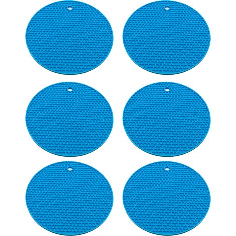 Dessous de verre épais pour boissons et café, table en bois, motif ondulé, résistant aux taches, non absorbant, bleu nordique