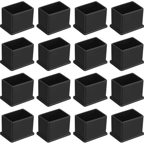 26pcs PVC Square Chair Leg Caps, 30mm x 20mm OD Black, Furniture Leg Pads, Table Leg Covers, Floor Protectors for Patio Table (1/4)
