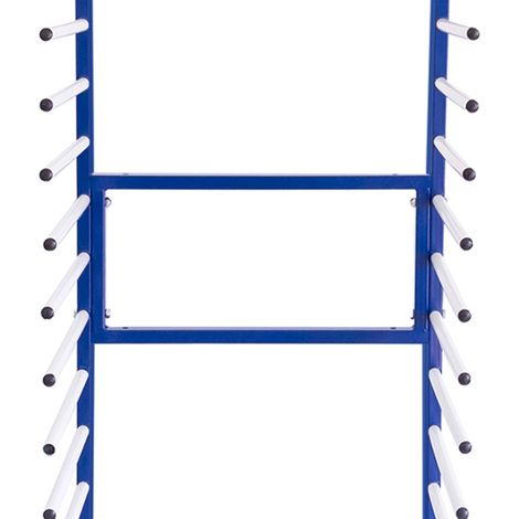 2-Wege-Anschlussstück für Kombi-Trocknungswagen Trockenständer Verbindungsset Verbindungsstück Blau pulverbeschichteter Stahl Werkstatt [inkl. 4 x Handbolzen]