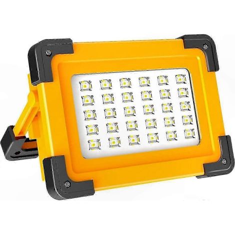Lampe de chantier LED rechargeable 60W, batterie 6600mAh, 3 modes d'éclairage, idéale pour camping, bricolage et extérieur. (1/5)