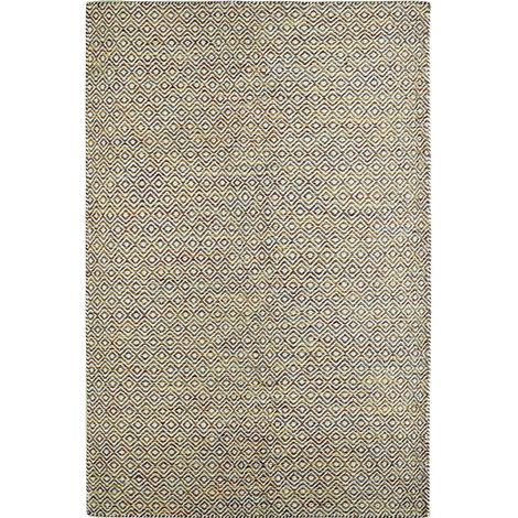 Tapis en laine tissé main motif géométrique multicolore - 170 x 120 cm (1/3)