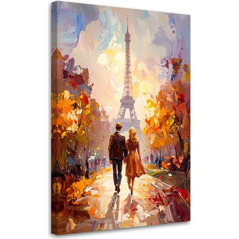 Wandbild Verliebtes Paar vor der Kulisse des Eiffelturms Paris 20x30 (1/5)