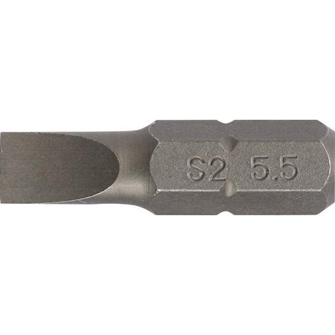 Embout pour vis à fente 5,5 mm Longueur 25 mm 1/4 C6,3 épaisseur de la lame 1 mm (1/3)