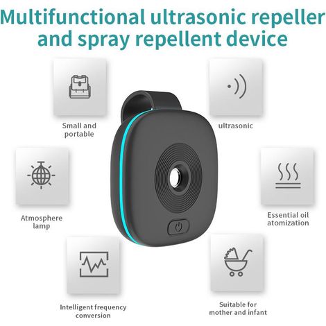Répulsif anti-insectes à ultrasons, rechargeable par USB, pulvérisateur multifonctionnel portable (1/5)
