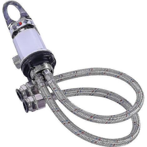 Robinet mitigeur de douche chromé pour caravane, camping-car et fourgon aménagé, avec sortie 1/2" et raccords rapides de 1500 mm (1/5)