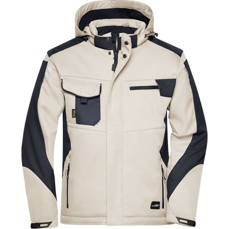 James & Nicholson Professionelle Softshelljacke mit Innenfutter JN824 Gr. XL stone/black (1/5)