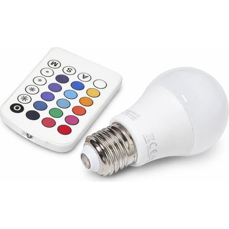Lampada LED RGB E27 con telecomando con cambio colore e regolazione luminosità (1/4)