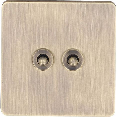 AC250V Antique Bronze Texture Stainless Steel Panel 2-Way Rocker Switch (1/5)
