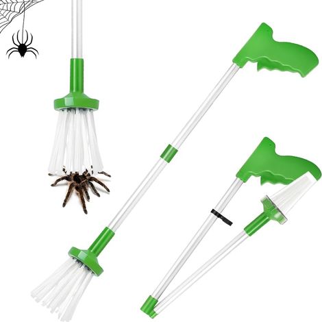 Trappola per ragni con manico lungo, trappola per insetti pieghevole, trappola per ragni telescopica extra lunga, trappole per scarafaggi e ragni, trappola per scarafaggi, strumento per trappole per r (1/5)