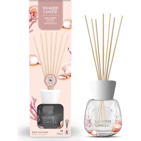 Yankee Candle Signature Difusor de Varillas perfumado  Difusor de Aroma Pink Sands hasta 10 semanas de Fragancia  100 ml Mujeres