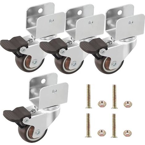 Ruote per mobili a forma di U, diametro 38 mm, apertura supporto 25 mm (1/5)
