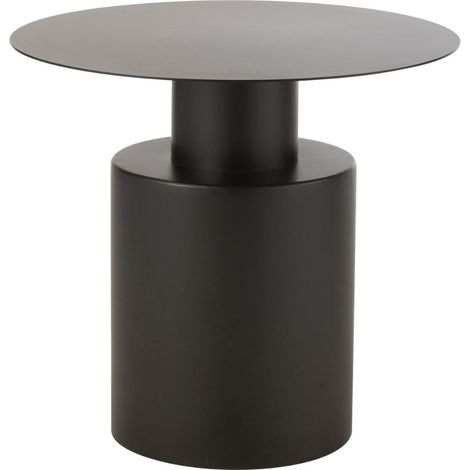 Table basse ronde design en métal noir D55 - MONZA (1/5)