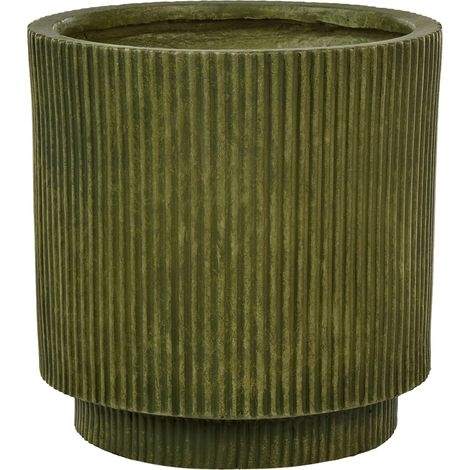Maceta de mezcla de arcilla verde oliva 30 cm agujero drenaje acabado vertical Daria (1/5)