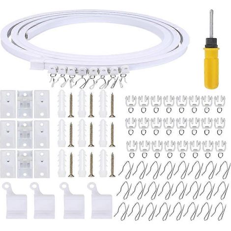 Tringle à rideaux de plafond flexible de 5 mètres, tringle à rideaux de plafond flexible, tringle à rideaux, accessoires, cu (1/5)
