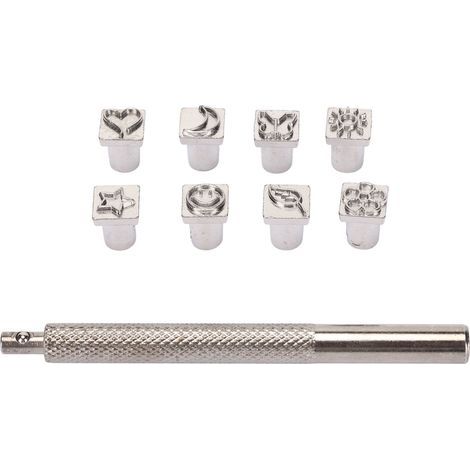 8-teiliges Set Lederlocher mit Mustern, klarem Abdruck, ergonomischem Griff, legiertem Stahl, DIY-Markierungswerkzeug (1/5)