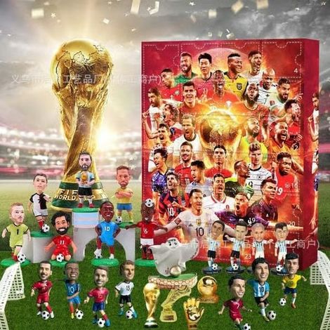 Calendrier de l'Avent Père Noël en verre de mer 2026 – Compte à rebours de Noël avec le petit Père Noël et le football (1/5)