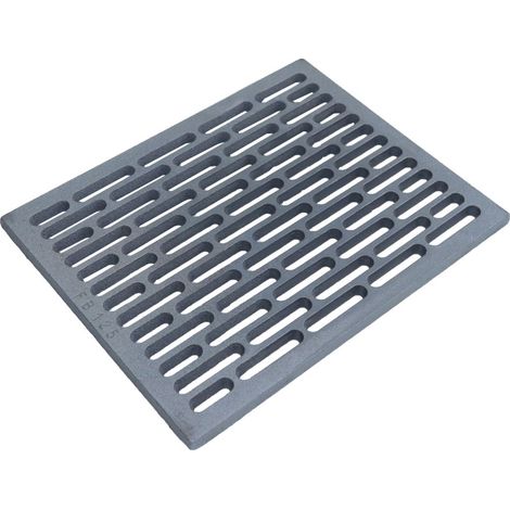 Fonderia Bongiovanni - Griglia in Ghisa asole lisce per Camino Portalegna Raccolta Cenere Fondello Stufa BBQ disponibile in diverse misure scegli la misura: 34x27x1 cm (1/2)