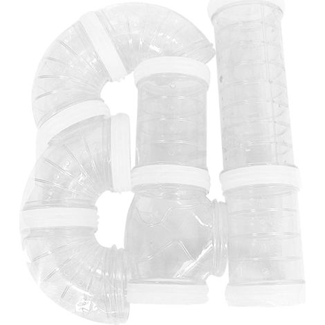 Hamster Outer Tube Set, Transparent Material, Hamster Cage Accessories, Space Expanding Toys, Creative Bondage, White (1/5)