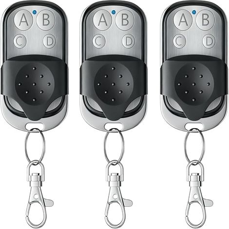 3Pcs Telecommande Portail 433.92 MHz, Universelle Rolling Code Telecommande Duplicateur, Télécommande Garage sans Fil à 4 Boutons pour Porte Garage Électrique avec Couvercle Coulissant (1/5)