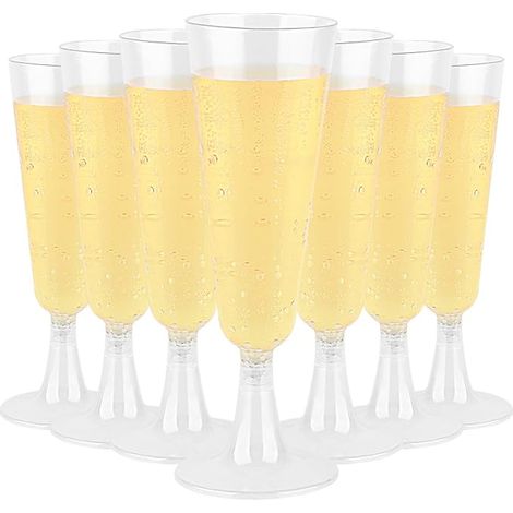 verres à champagne en plastique mariages anniversaires fêtes (1/4)
