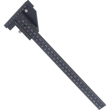 0 bis 280 mm T-förmiges Lineal aus Aluminiumlegierung mit präziser Skala, multifunktionales Holzbearbeitungslineal zum Messen und Markieren (1/5)