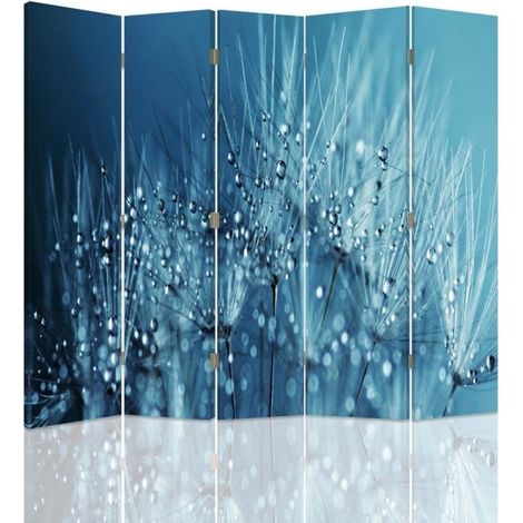 Paravento bilaterale, Soffiatori in blu - 180x170 (1/5)