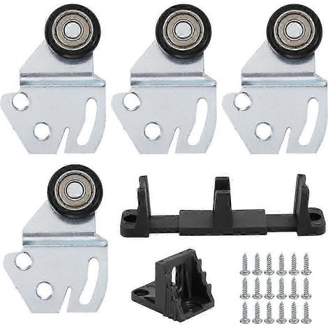 Kit de roulettes pour porte de placard coulissante - Quincaillerie de remplacement pour porte suspendue avec roulettes à billes convexes de 2,5 cm (1 pouce) (1/5)