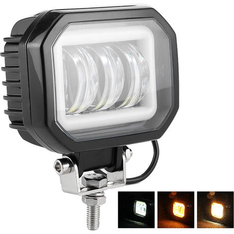 Phare LED carré étanche 30W 6000K 3,5 pouces pour véhicule tout-terrain, bateau, ATV (lumière ambre) (1/5)