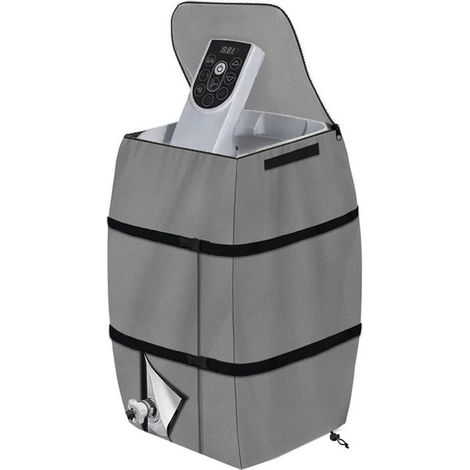 Housse de chauffe-spa imperméable, ajustable et pliable - housse de pompe avec cordon de serrage - grise (1/5)