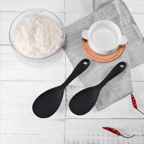 Cuillère de service en silicone pour riz lot de 2 Noir (1/4)