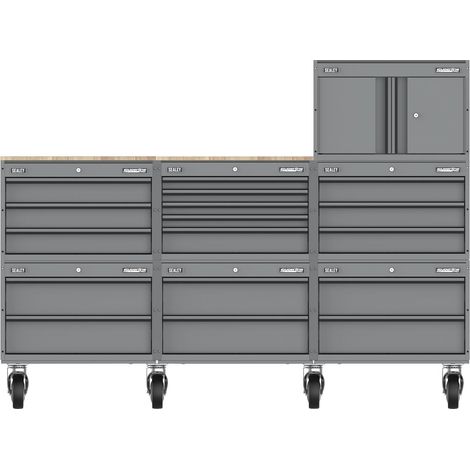 Sealey APMSCCOMBO3 Superline PRO Storage System with Rubber Wood Worktop 2.03m