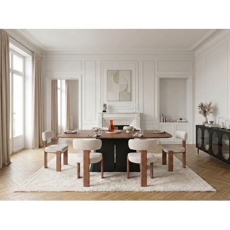 BOBOCHIC - Table à manger extensible rectangulaire 180 cm JUDE effet bois (1/5)