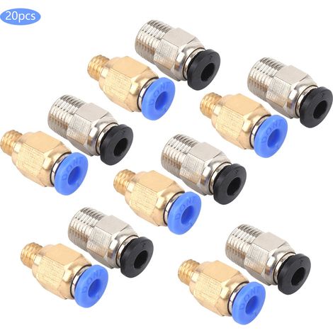 20 raccords pneumatiques droits à connexion rapide pour imprimantes 3D Bowden Ex PC4‑M10/PC4‑M6 (1/5)
