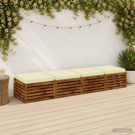 vidaXL 4-Piece Seat Cushions SOEST 4 pcs 100% Polyester Cream (1/5)