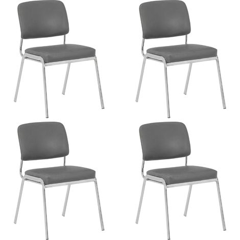 Set 4 Sedie Ergonomiche Cucina Pranzo Soggiorno Design 48x57x75 cm grigio